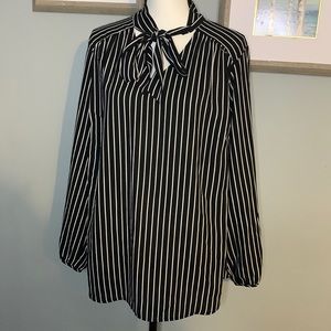 Black and white striped top